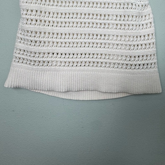 Old Navy Cropped Open-Knit Crochet Sweater‎ Tank Top in Cream Size XL - Picture 8 of 11